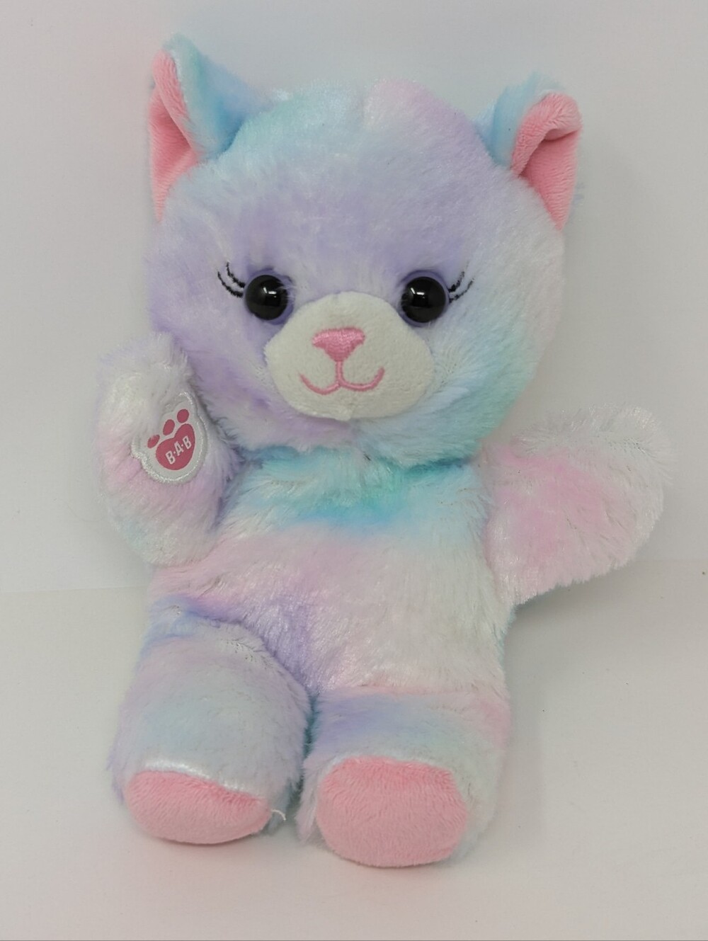 Build A Bear Mini Beans Pastel Swirl Cat Plush